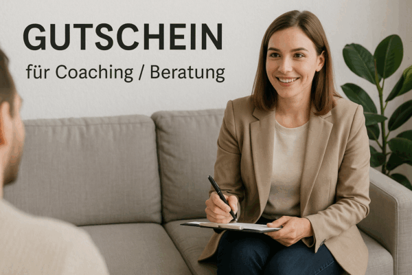 Das Bild ist eine Symboldarstellung für einen Gutschein der für ein Coaching oder eine Beratung eingelöst werden kann.